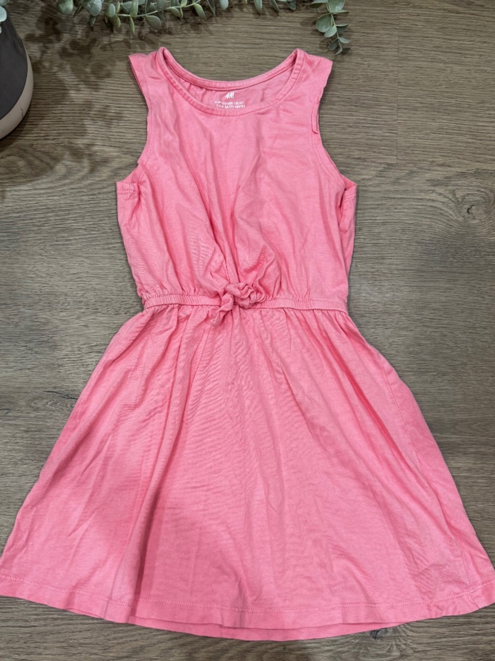 H&M Girls Pink Tie Front Sleeveless Dress Size 6X